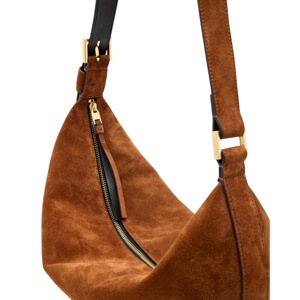 AllSaints Half Moon Large Suede Crossbody Bag